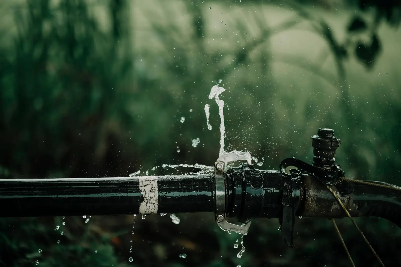 Fuite d'eau sur une canalisation